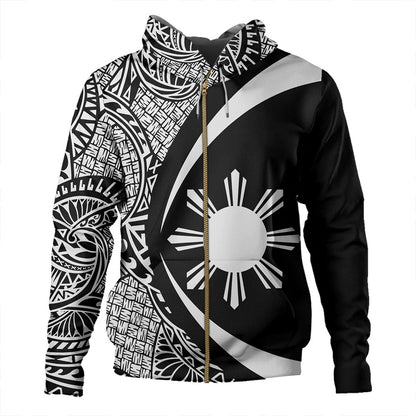 Philippines Hoodie Custom Coat Of Arm Lauhala White Circle