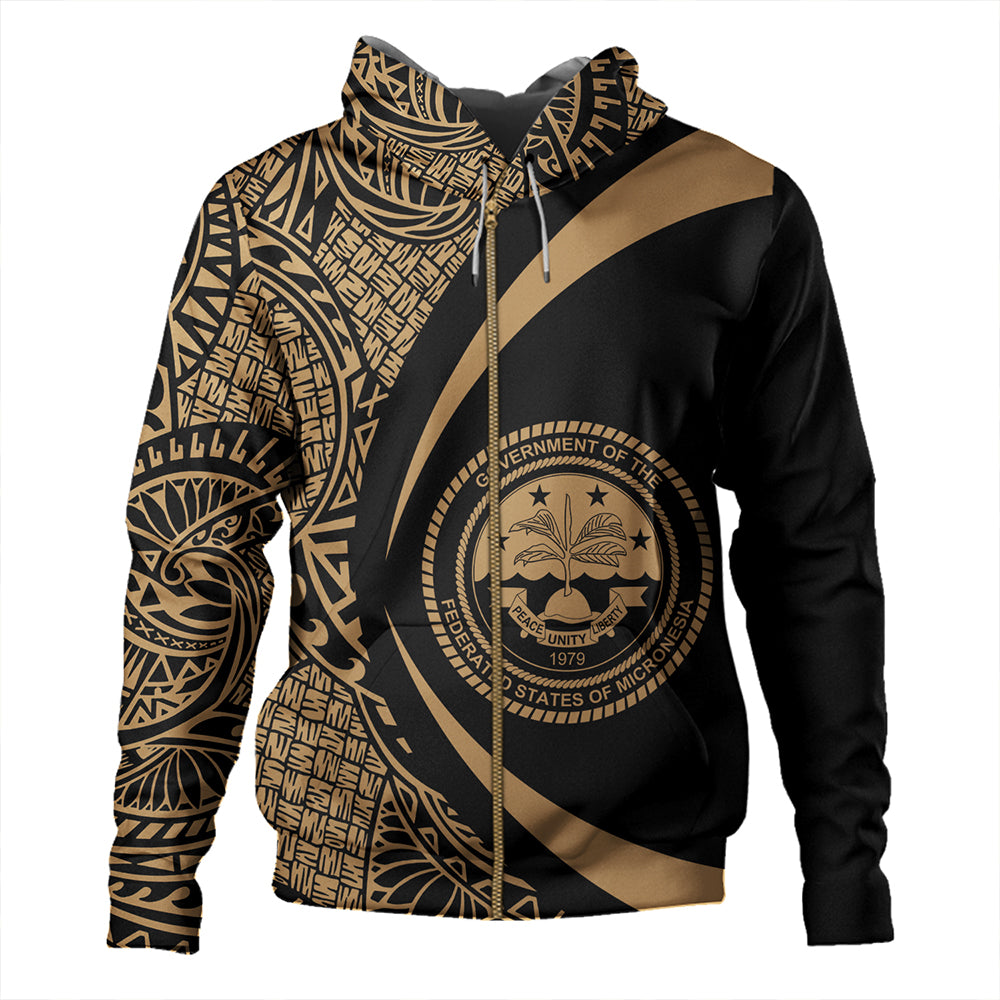 Federated States of Micronesia Hoodie Coat Of Arm Lauhala Gold Circle