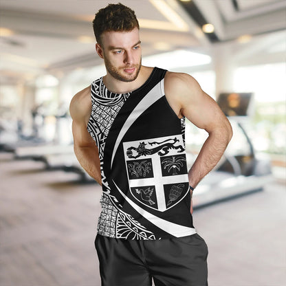 Fiji Tank Top Coat Of Arm Lauhala White Circle