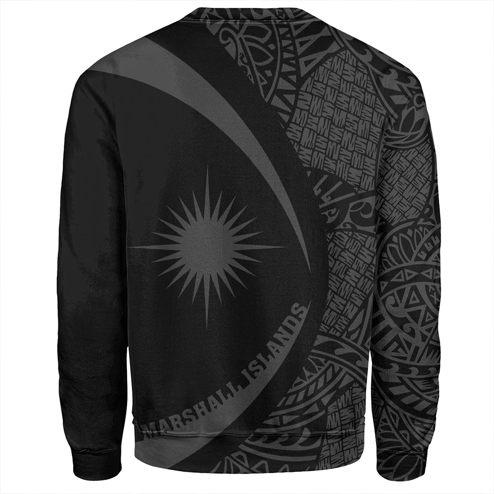 Marshall Islands Sweatshirt Coat Of Arm Lauhala Gray Circle
