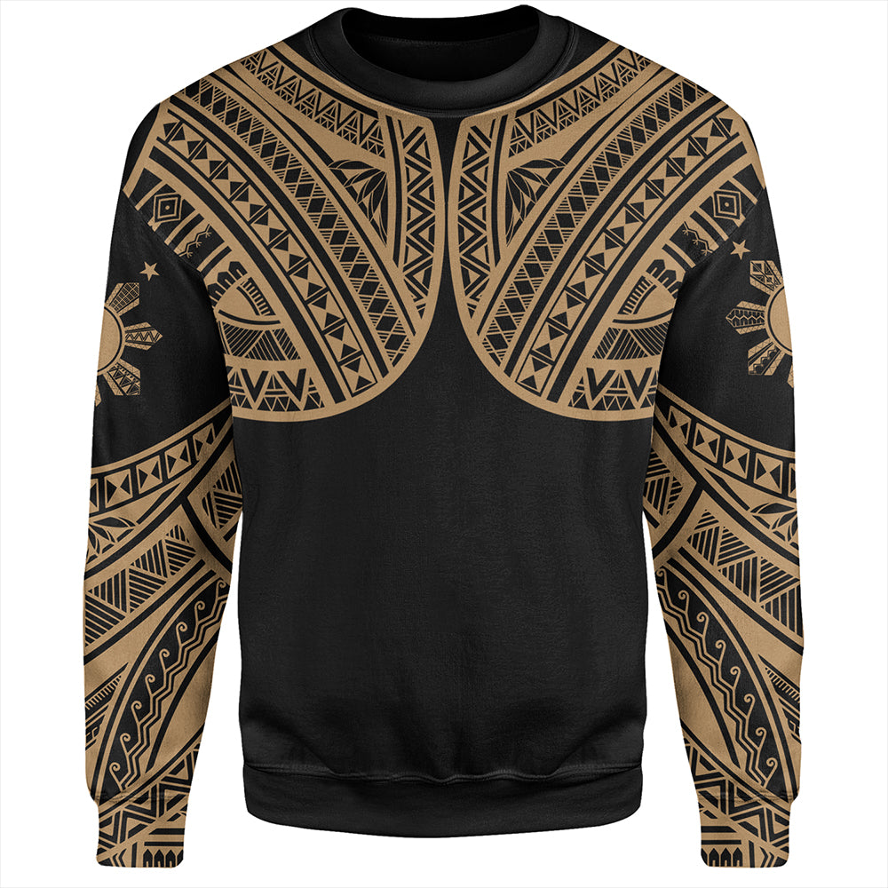 Philippines Sweatshirt Sun Star Warrior Style Gold