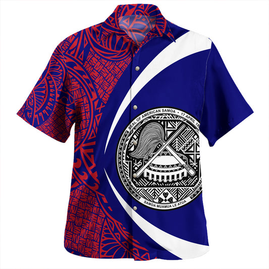 Samoa Hawaiian Shirt American Samoa Coat Of Arm Lauhala Circle