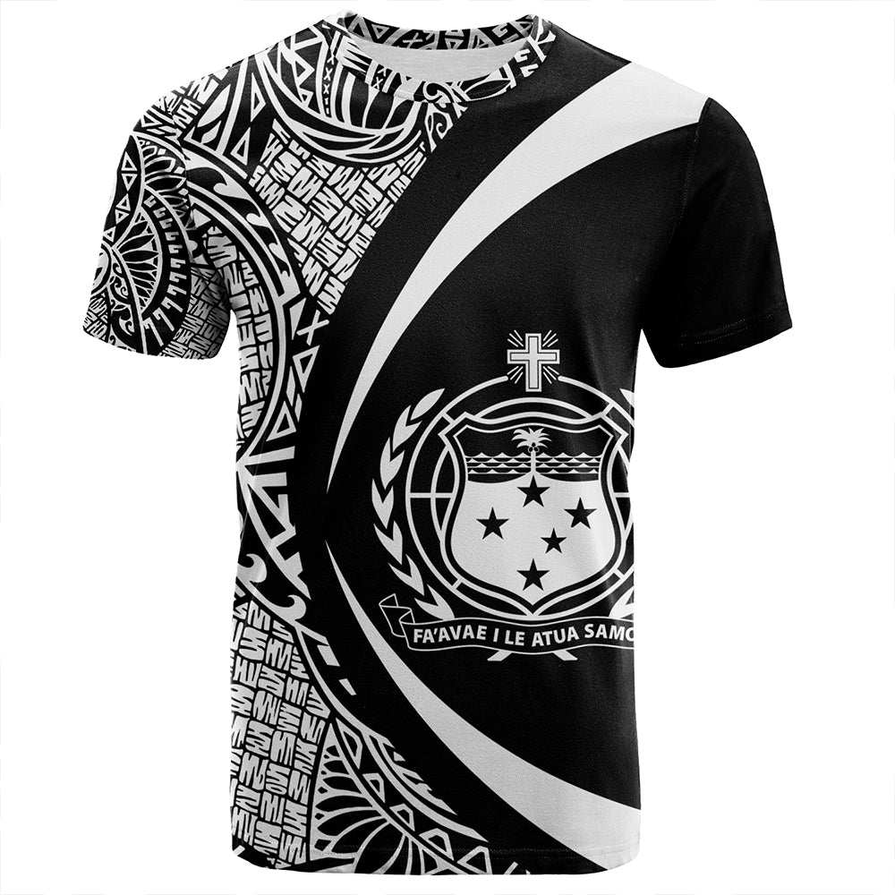 Samoa T-Shirt Coat Of Arm Lauhala White Circle