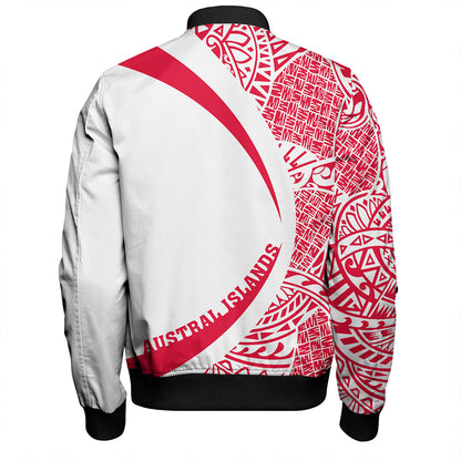 Austral Islands Bomber Jacket Coat Of Arm Lauhala Circle