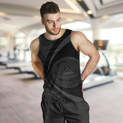 Samoa Tank Top American Samoa Coat Of Arm Lauhala Gray Circle