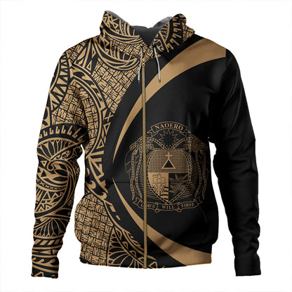 Nauru Hoodie Coat Of Arm Lauhala Gold Circle