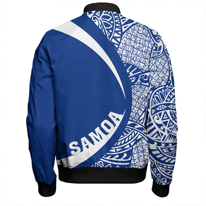 Samoa Bomber Jacket Coat Of Arm Lauhala Rugby Circle