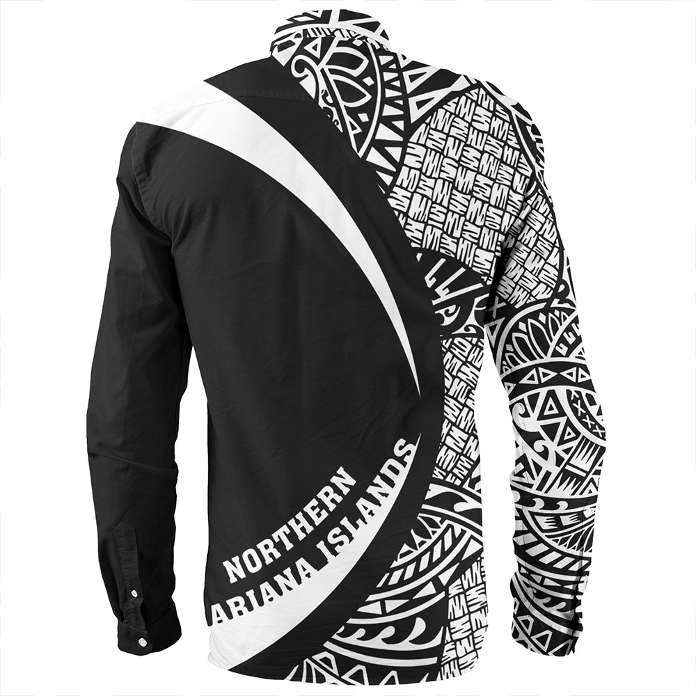 Northern Mariana Islands Long Sleeve Shirt Coat Of Arm Lauhala White Circle