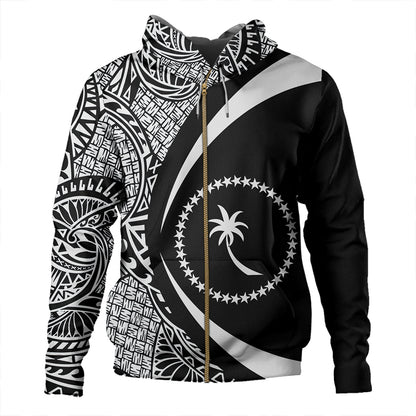 Chuuk Hoodie Coat Of Arm Lauhala White Circle