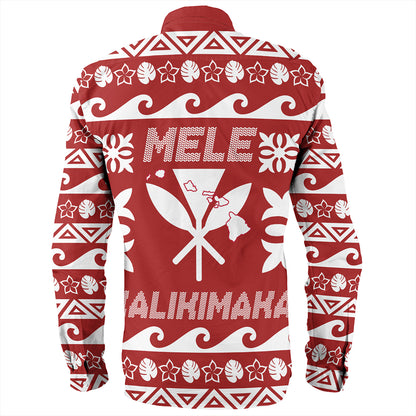 Hawaii Long Sleeve Shirt King Native Hawaiian Kakau Pattern Christmas