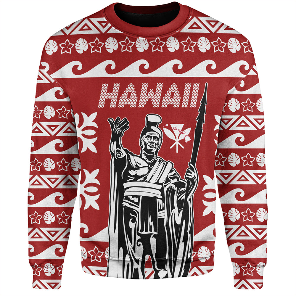 Hawaii Sweatshirt King Native Hawaiian Kakau Pattern Christmas