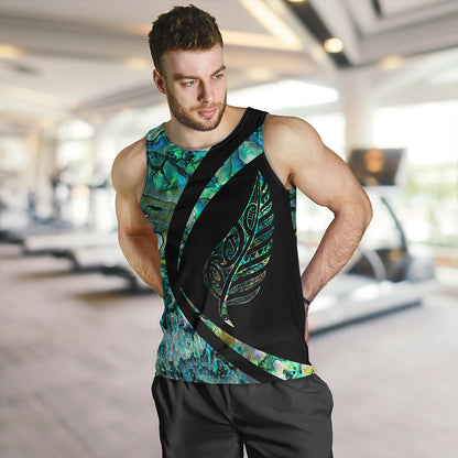 New Zealand Tank Top Silver Fern Papua Shell Circle
