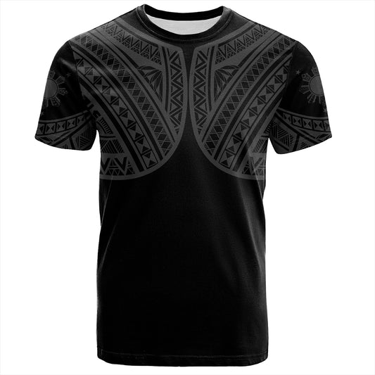 Philippines T-Shirt Sun Star Warrior Style Gray