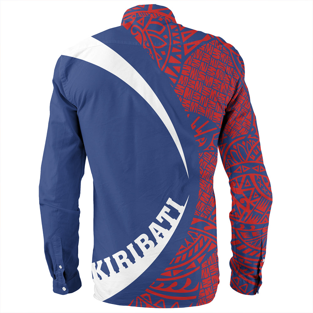 Kiribati Long Sleeve Shirt Coat Of Arm Lauhala Circle