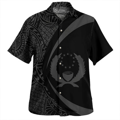 Pohnpei Hawaiian Shirt Coat Of Arm Lauhala White Circle