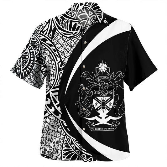Vanuatu Hawaiian Shirt Coat Of Arm Lauhala Circle