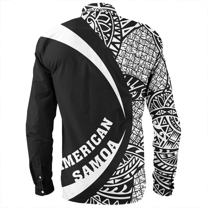 Samoa Long Sleeve Shirt American Samoa Coat Of Arm Lauhala White Circle