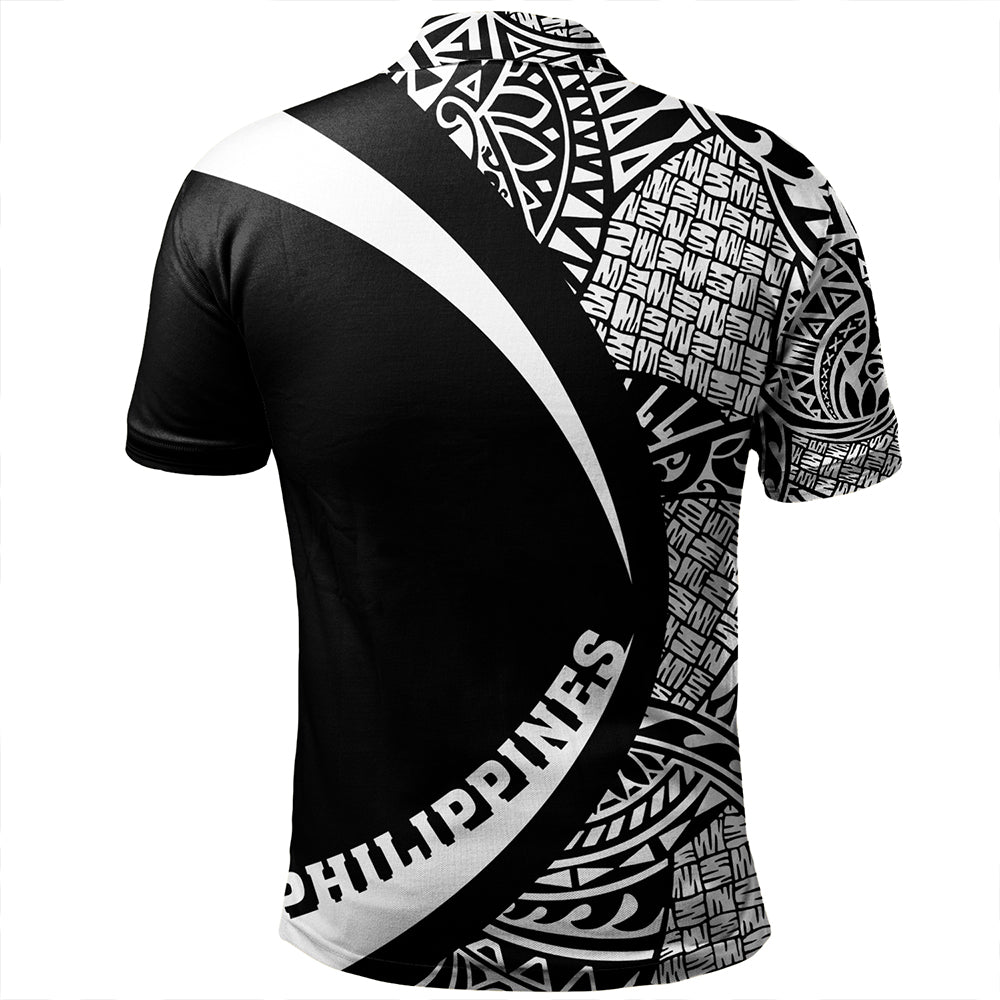 Philippines Polo Shirt Coat Of Arm Lauhala White Circle