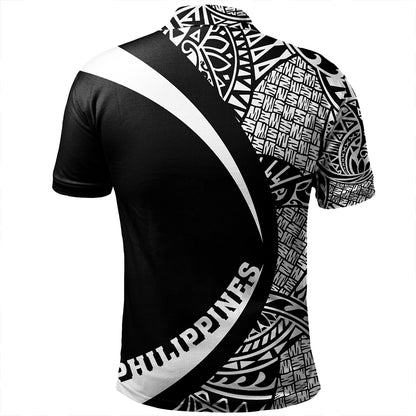 Philippines Polo Shirt Coat Of Arm Lauhala White Circle