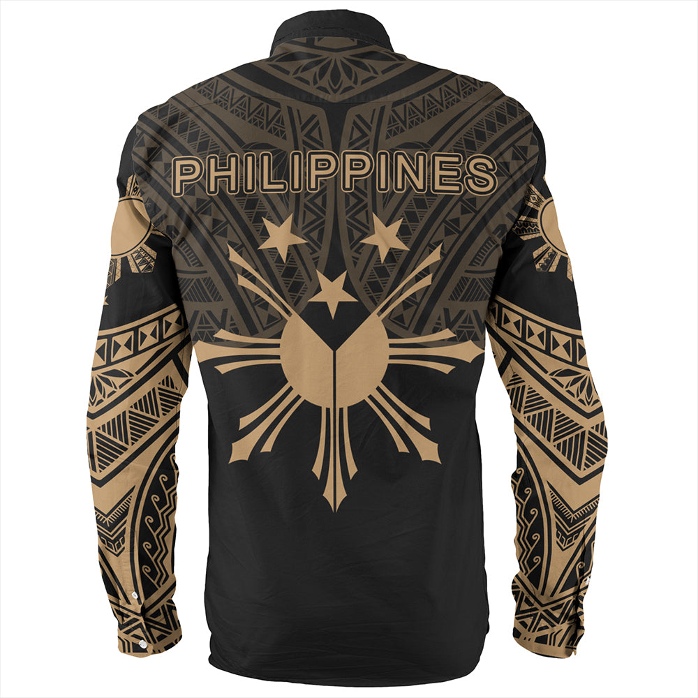 Philippines Long Sleeve Shirt Sun Star Warrior Style Gold