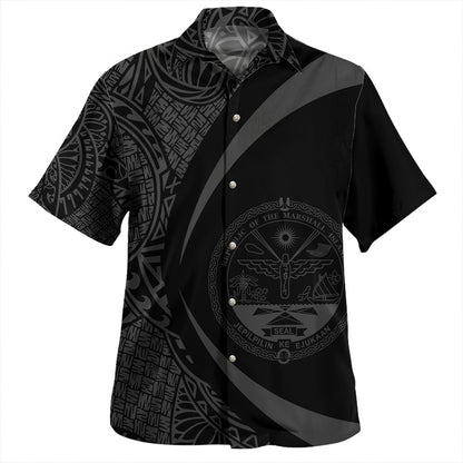 Marshall Islands Hawaiian Shirt Coat Of Arm Lauhala White Circle