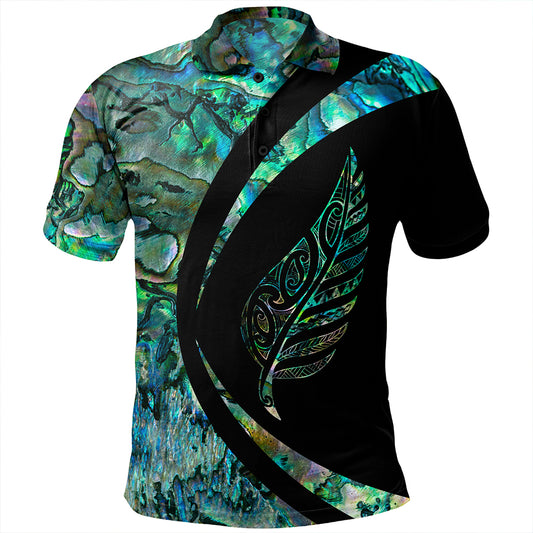 New Zealand Polo Shirt Silver Fern Papua Shell Circle