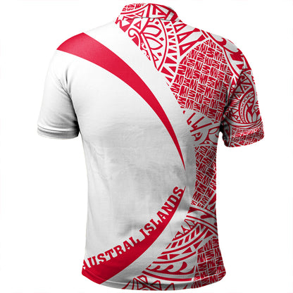 Austral Islands Polo Shirt Coat Of Arm Lauhala Circle