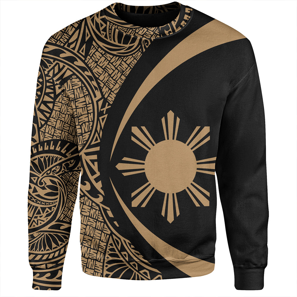 Philippines Sweatshirt Coat Of Arm Lauhala Gold Circle