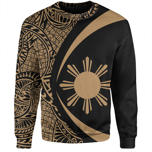 Philippines Sweatshirt Coat Of Arm Lauhala Gold Circle