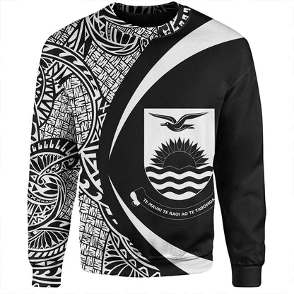 Kiribati Sweatshirt Coat Of Arm Lauhala White Circle