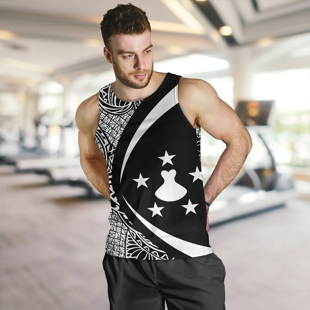 Austral Islands Tank Top Coat Of Arm Lauhala White Circle