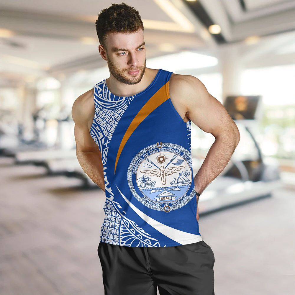 Marshall Islands Tank Top Coat Of Arm Lauhala Circle