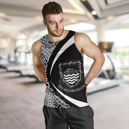Tuvalu Tank Top Coat Of Arm Lauhala White Circle