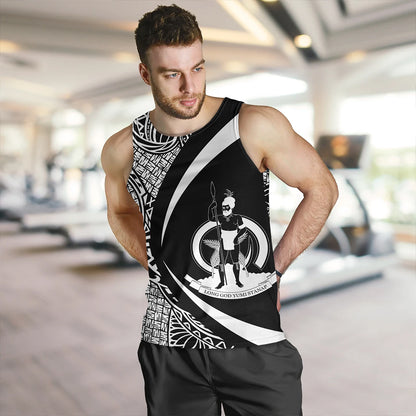 Vanuatu Tank Top Coat Of Arm Lauhala White Circle