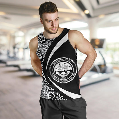 Federated States of Micronesia Tank Top Coat Of Arm Lauhala White Circle