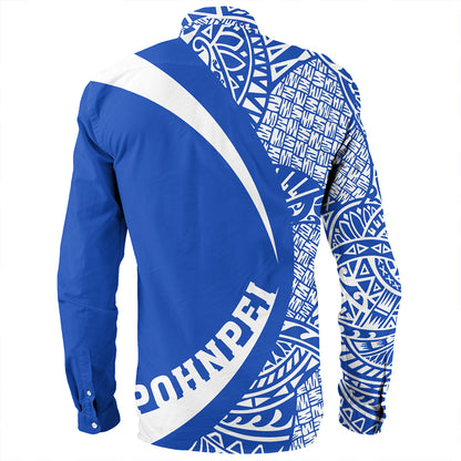 Pohnpei Long Sleeve Shirt Coat Of Arm Lauhala Circle