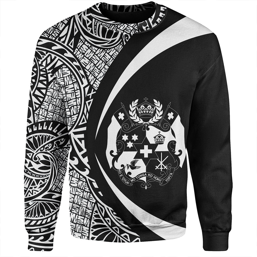 Tonga Sweatshirt Coat Of Arm Lauhala White Circle