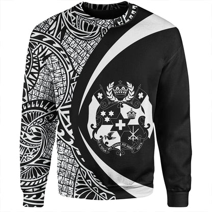 Tonga Sweatshirt Coat Of Arm Lauhala White Circle