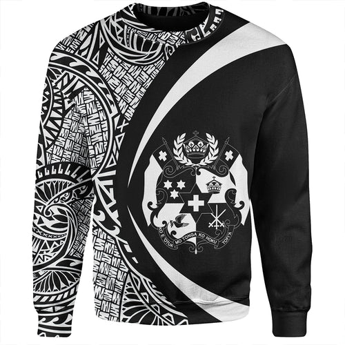 Tonga Sweatshirt Coat Of Arm Lauhala White Circle