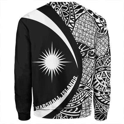 Marshall Islands Sweatshirt Coat Of Arm Lauhala White Circle