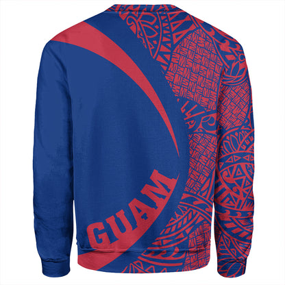 Guam Sweatshirt Coat Of Arm Lauhala Circle