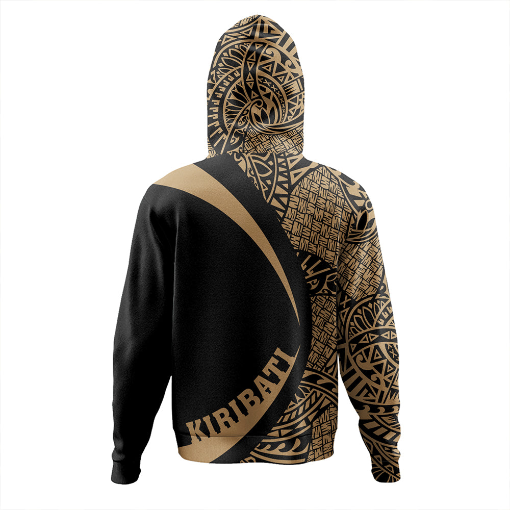 Kiribati Hoodie Coat Of Arm Lauhala Gold Circle