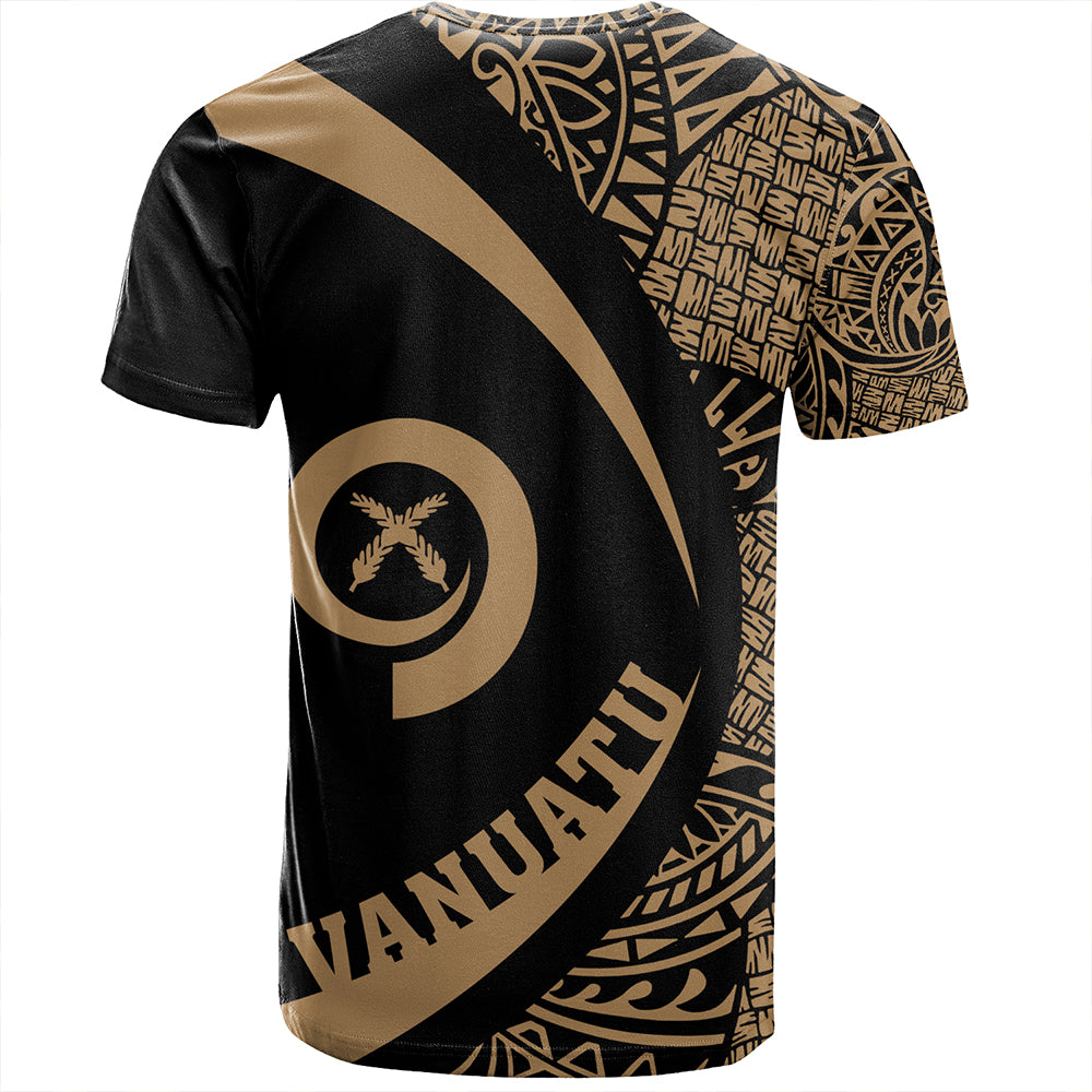 Vanuatu T-Shirt Coat Of Arm Lauhala Gold Circle