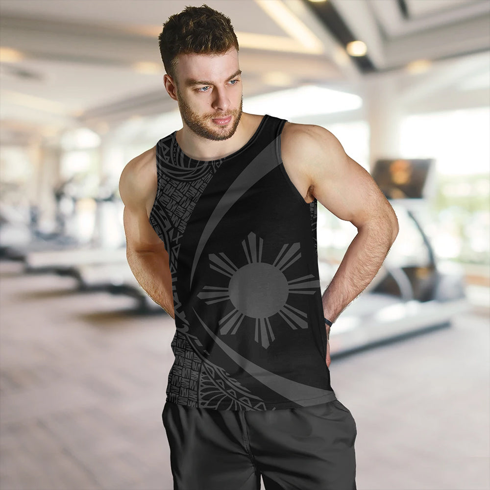 Philippines Tank Top Coat Of Arm Lauhala Gray Circle