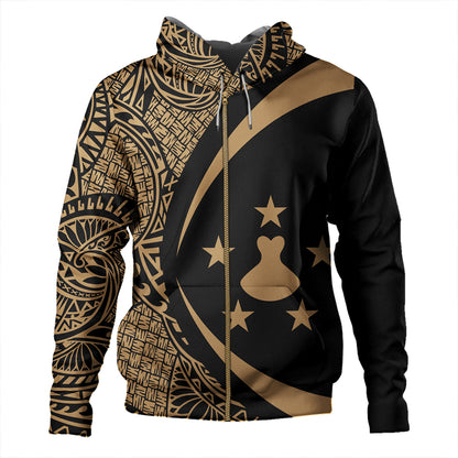 Austral Islands Hoodie Coat Of Arm Lauhala Gold Circle