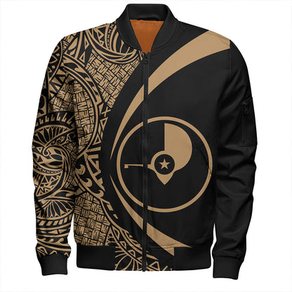 Yap Bomber Jacket Coat Of Arm Lauhala Gold Circle