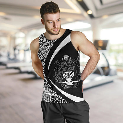 Solomon Islands Tank Top Coat Of Arm Lauhala White Circle