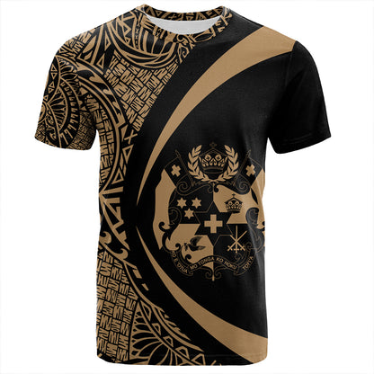 Tonga T-Shirt Coat Of Arm Lauhala Gold Circle