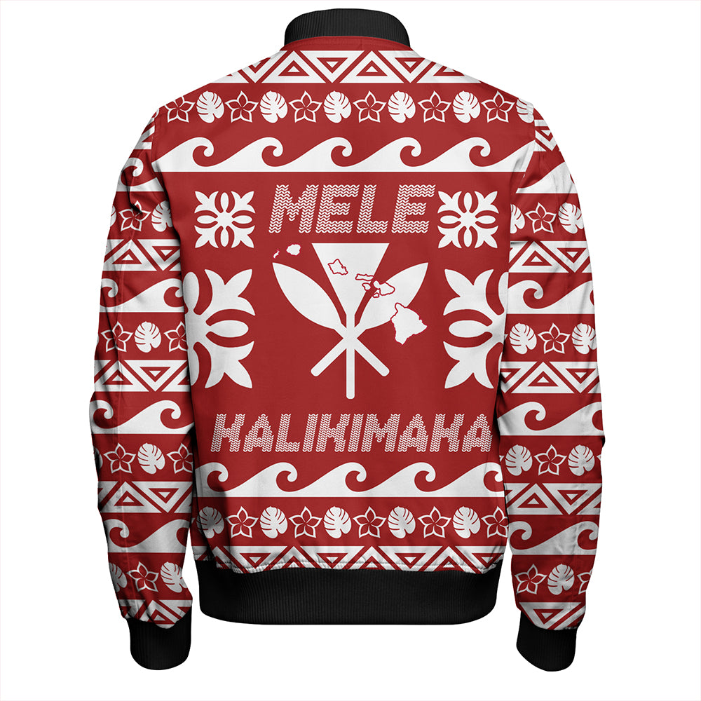 Hawaii Bomber Jacket King Native Hawaiian Kakau Pattern Christmas