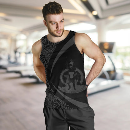 Vanuatu Tank Top Coat Of Arm Lauhala Gray Circle